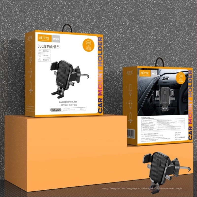Držač za mobitel u autu od karbonskih vlakana – teleskopski, vakuumsko pričvršćivanje na otvor zraka, univerzalna kompatibilnost