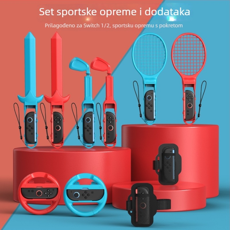 STARTRC GAMES Switch 2 Set sportskih kontrolera – Šermarski mač, Teniski reketa i Volan za utrke (ABS)