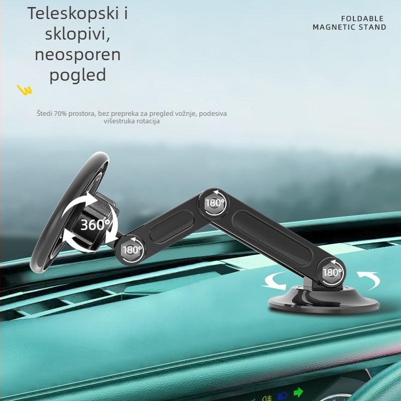 Magnetni držač za automobil MagSafe, univerzalna ploča, montaža ljepilom, 360° zglobna rotacija, anti-shake podrška navigaciji