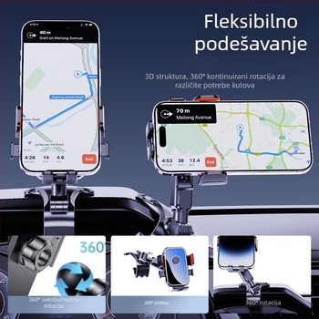 Držač za mobitel u automobilu – legura, univerzalni, na ploči instrument tabli, gravitacijski nosač, anti‑šok podrška