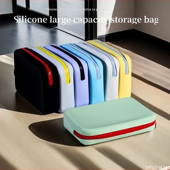 Silikonska vodootporna kozmetička torbica za pohranu, velika kapaciteta, kvadratnog oblika, prijenosna, unisex