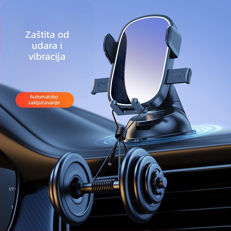 Držač za telefon u automobilu s vakuumskim nosačem — univerzalan, za ploču, 360° rotirajući