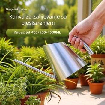 Kanica za zalijevanje od nehrđajućeg čelika s dugim izljevom, završna obrada pjeskano mat, otporna na curenje