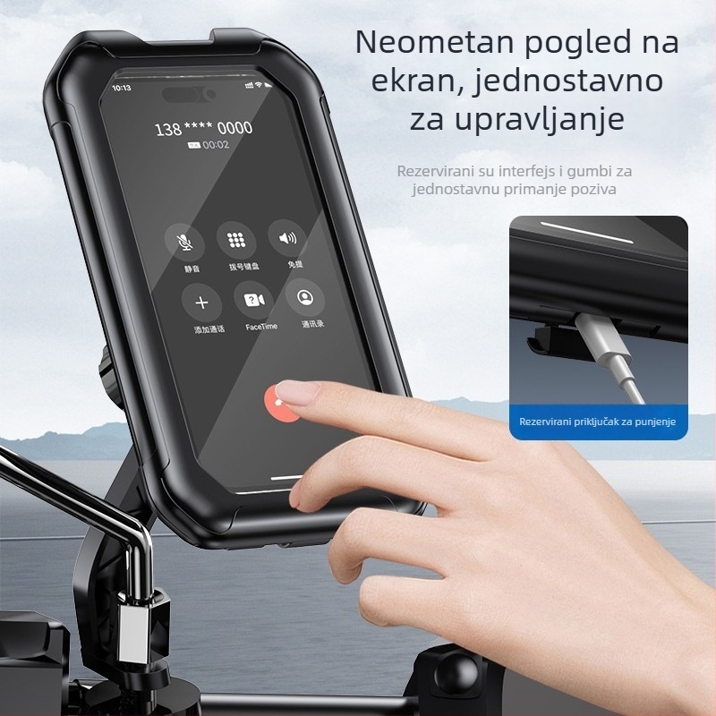 Hot držač za mobitel za auto – vodootporan, otporan na padanje, rotirajući, dodirnim upravljanjem, plastični