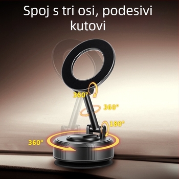 Magnetski držač za automobilsku navigaciju s usisnom čašom (Brend: Jts; Univerzalna kompatibilnost; Mogućnost prilagodbe; Nije punjivo; Ugradnja na ploču instrumenta)