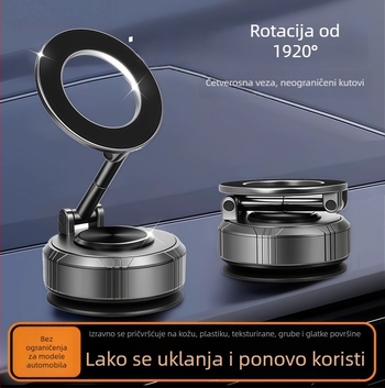 Magnetski držač za automobilsku navigaciju s usisnom čašom (Brend: Jts; Univerzalna kompatibilnost; Mogućnost prilagodbe; Nije punjivo; Ugradnja na ploču instrumenta)