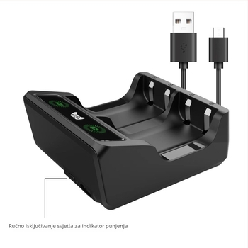 Xbox kontroler dvostruki punjač baterija s USB-C (uključuje 2 punjive baterije, kabel za podatke, kompatibilno s Xbox Series X/S, Xbox One i Elite)