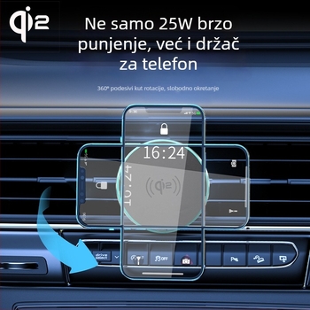 Qi 2.2 Bežično brzo punjenje 25W Magnetska auto-stanica za punjenje s držačem za telefon na vakuumskoj čašici za Apple iPhone 16/17