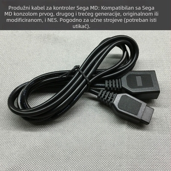 Proširni kabel za Sega MD kontroler, 9-pinski sučelje, PVC omot, bakreni vodič