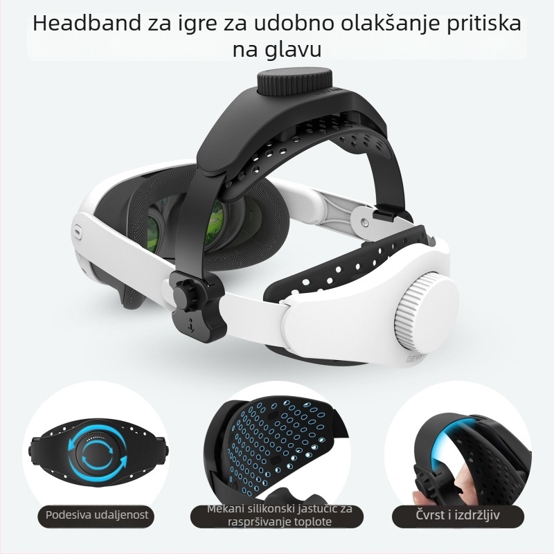 DEVASO VR traka za glavu za naočale – ergonomska potpora, dekompresija, ABS, Nylon model, kompatibilan s Meta Quest Pro, Quest 2, PICO 4