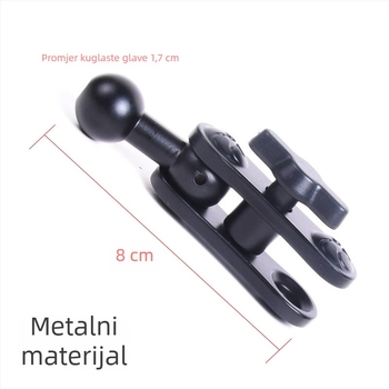 Držač za mobitel u automobilu od aluminijskog legura, univerzalni dizajn, proširenje s kugličnim zglobom od 17 mm