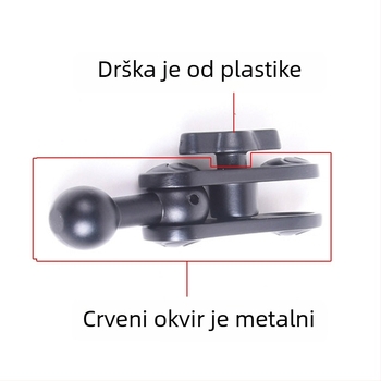 Držač za mobitel u automobilu od aluminijskog legura, univerzalni dizajn, proširenje s kugličnim zglobom od 17 mm