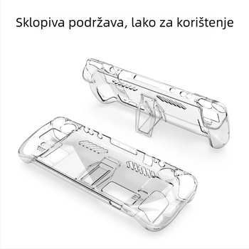 Zaštitno prozirno PC kućište za Steam Deck s držačem — dvodijelna kristalna ovojnica, materijal PC