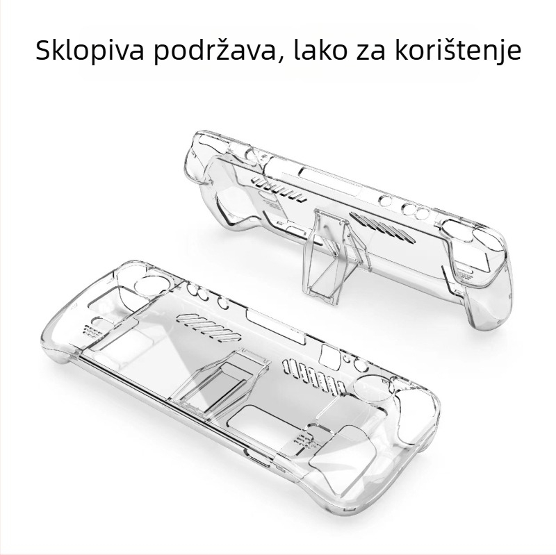 Zaštitno prozirno PC kućište za Steam Deck s držačem — dvodijelna kristalna ovojnica, materijal PC