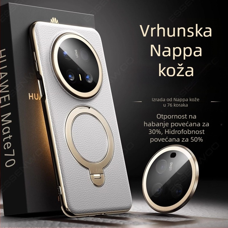 Kućište za Huawei Mate70 Pro, od prave kože, rotirajuća podrška, zaštita od pada