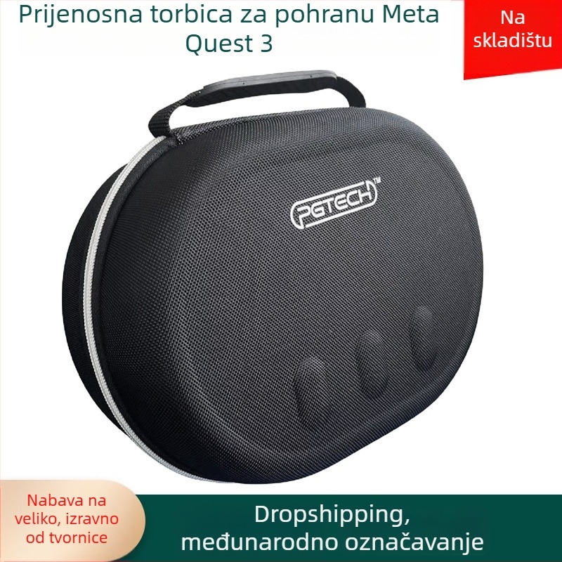 Torba za skladištenje Meta Quest3 za VR naočale i kontrolere – EVA zaštitna prijenosna vrećica, kompatibilna s Meta Quest3, težina 0,56 kg