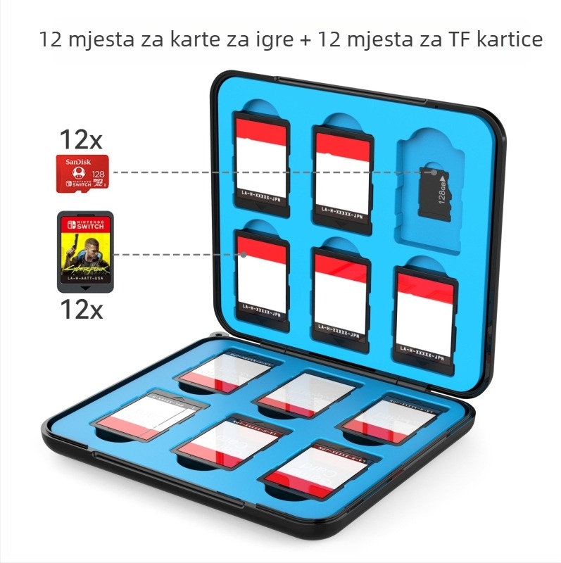 Magnetička kutija za pohranu igara 24-u-1 za Switch2/Switch/OLED – pohrana TF kartica, ABS materijal, uključuje 1 kutiju za kartice
