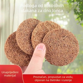 Podloga za dno posude od kokosovih vlakana — kružni brtveni jastuk protiv propuštanja, prozračna mreža za sukulente (Materijal: Drugo; Uvoz: Ne; Vrsta: Tuš; Primjenjivi scenariji: Drugo)