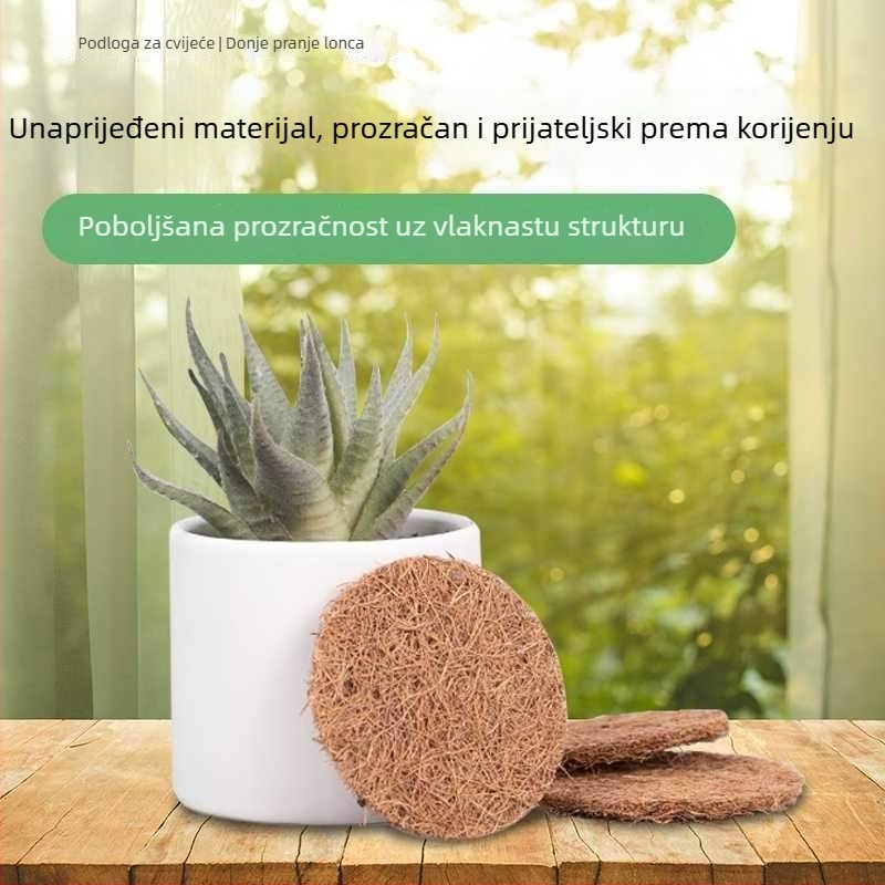 Podloga za dno posude od kokosovih vlakana — kružni brtveni jastuk protiv propuštanja, prozračna mreža za sukulente (Materijal: Drugo; Uvoz: Ne; Vrsta: Tuš; Primjenjivi scenariji: Drugo)