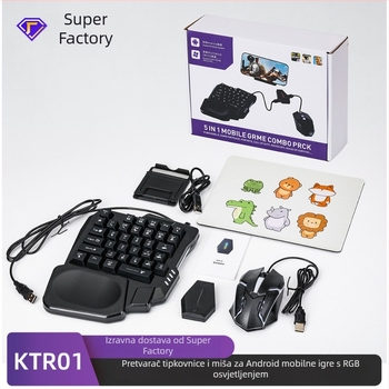 KTR-01 pretvarač tipkovnice i miša za Android — USB sučelje, Bluetooth, ABS materijal