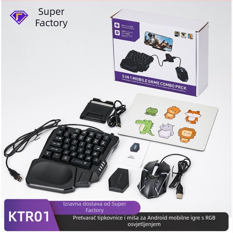 KTR-01 pretvarač tipkovnice i miša za Android — USB sučelje, Bluetooth, ABS materijal