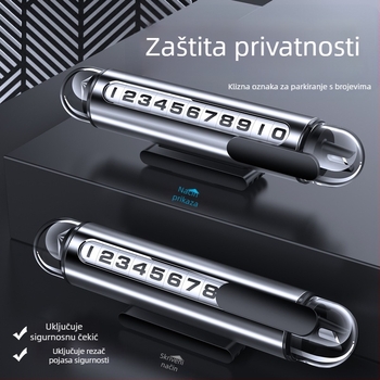 Naboo Road G3 metalna pločica za broj telefona za automobil – privremeno parkiranje, prikaz broja, težina 100 g