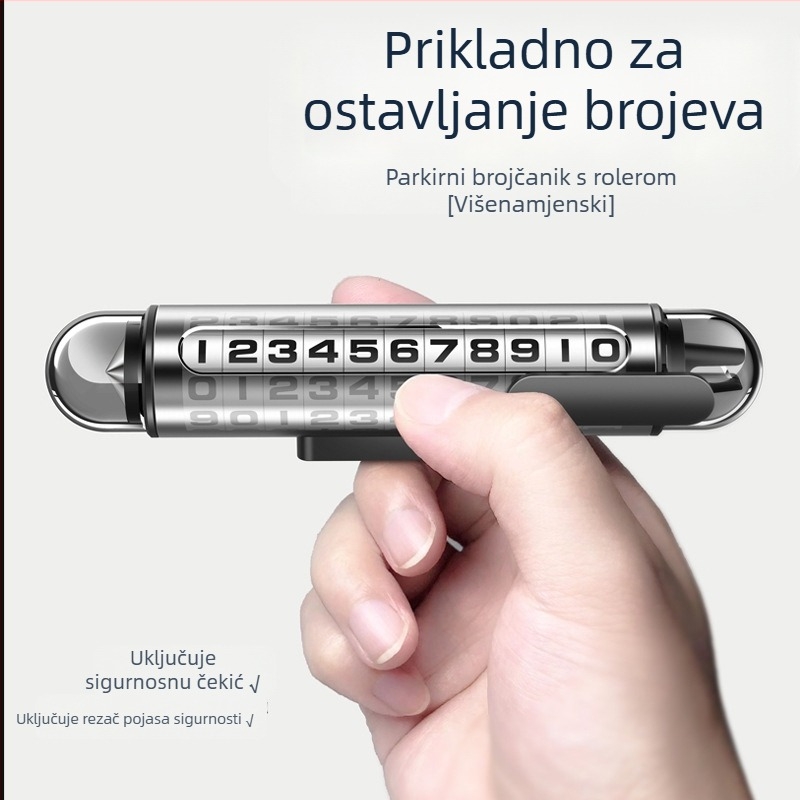 Naboo Road G3 metalna pločica za broj telefona za automobil – privremeno parkiranje, prikaz broja, težina 100 g