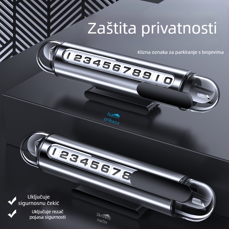 Naboo Road G3 metalna pločica za broj telefona za automobil – privremeno parkiranje, prikaz broja, težina 100 g