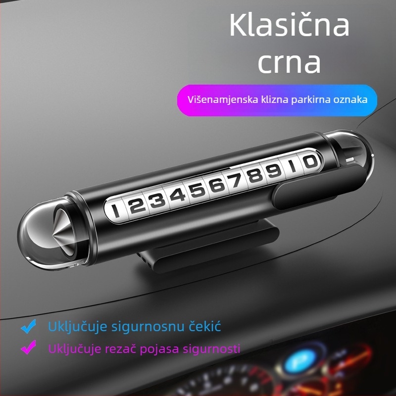 Naboo Road G3 metalna pločica za broj telefona za automobil – privremeno parkiranje, prikaz broja, težina 100 g