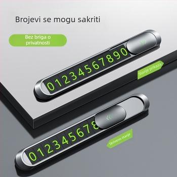 Skrivena metalna pločica za parkiranje autom, svijetleća, ispis logotipa