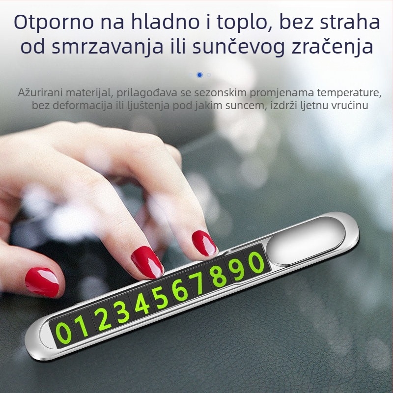 Skrivena metalna pločica za parkiranje autom, svijetleća, ispis logotipa