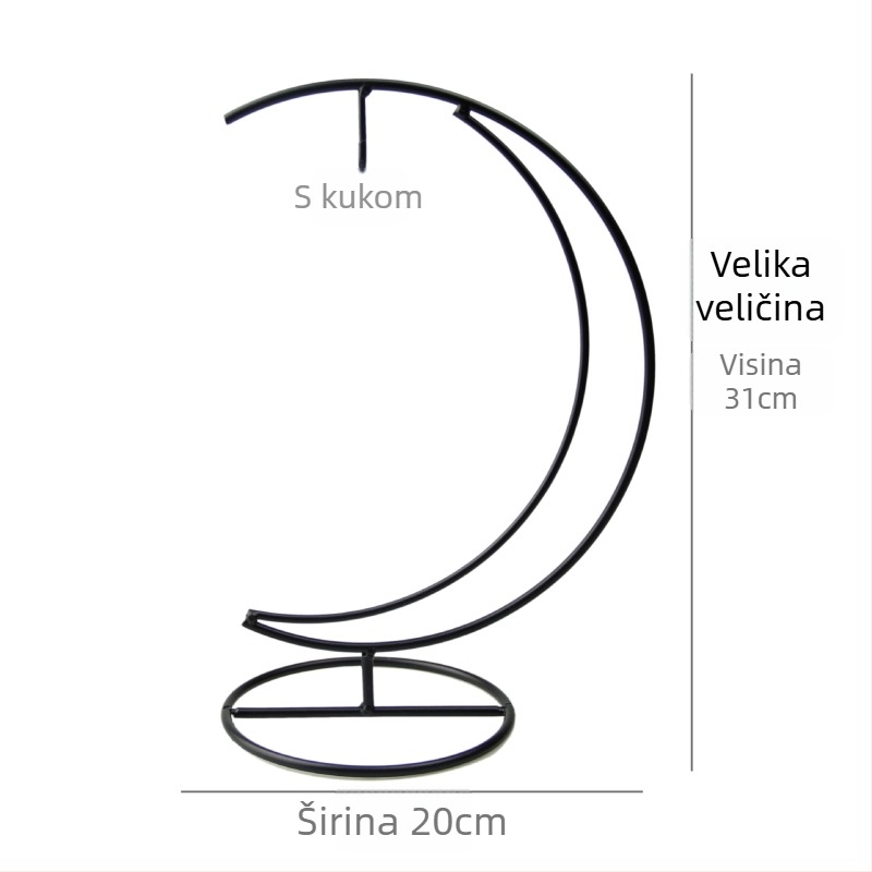 Željezni kukica s mjesečnim okvirom - Geometrijski oblik, Pastoralni stil, Lijevanje pod tlakom