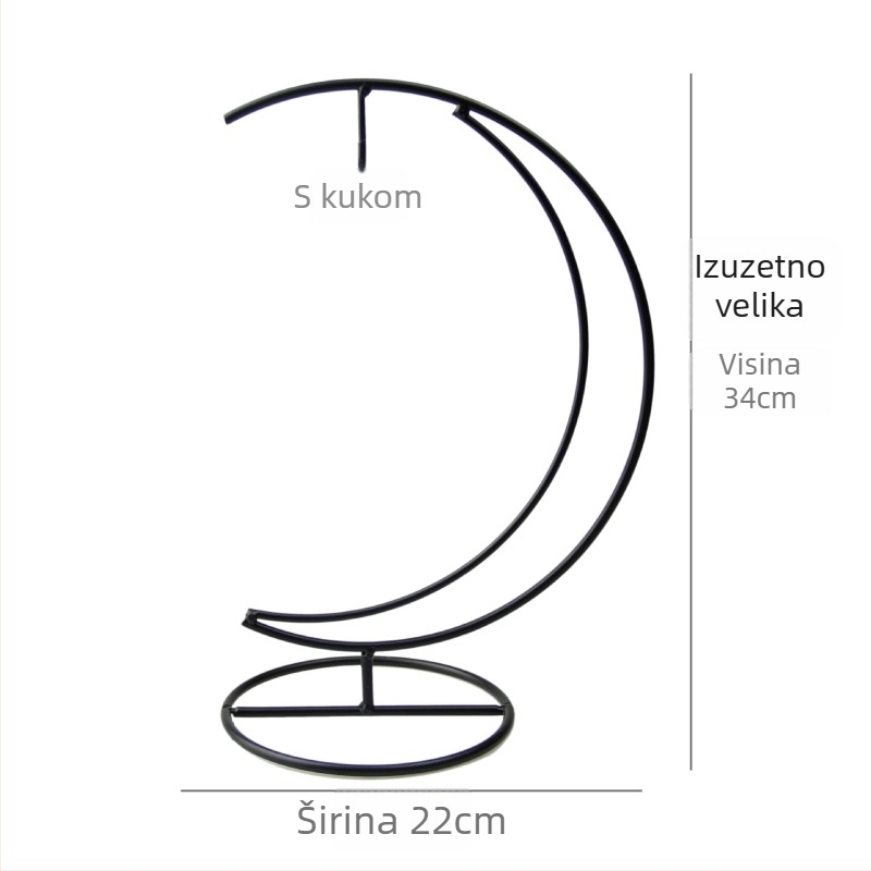 Željezni kukica s mjesečnim okvirom - Geometrijski oblik, Pastoralni stil, Lijevanje pod tlakom