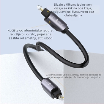 QS1106A Optički audio kabel - SPDIF digitalni izlaz, 5.1-kanalni priključak za TV soundbar