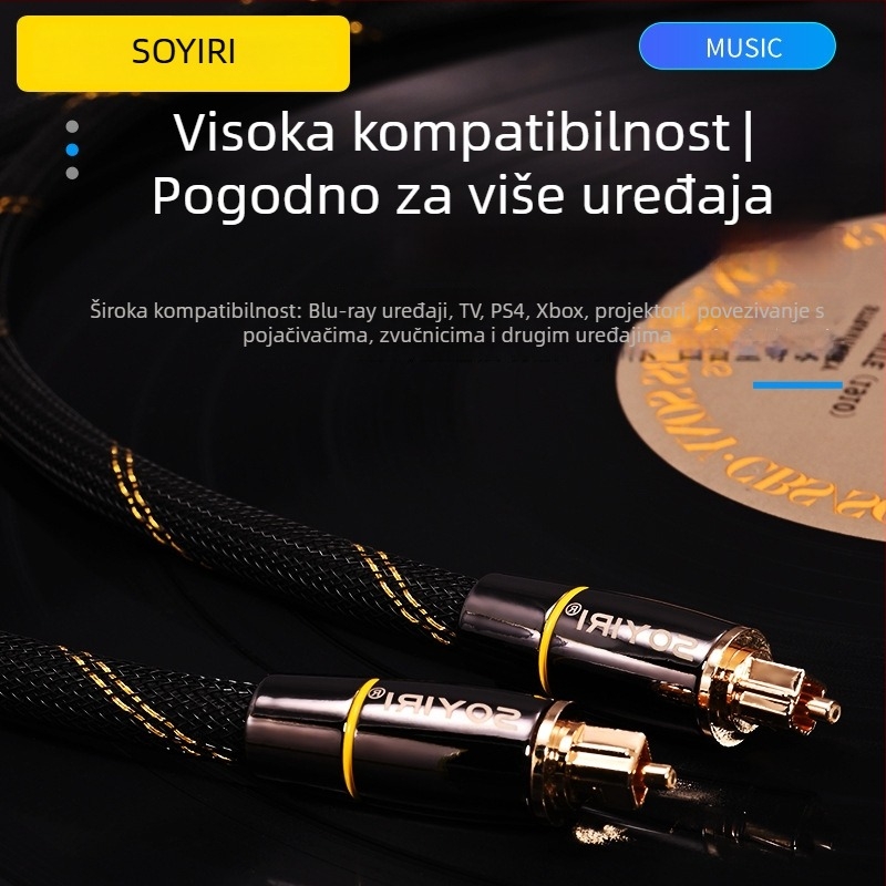 SOYIRI Digitalni optički audio kabel SPDIF za TV/PS Set-top Box i soundbar 5.1, pozlaćeni konektori