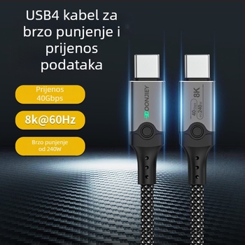 USB4 USB-C kabel za podatke, 40Gbps, 8K video, 240W brzo punjenje, CCC certificirano