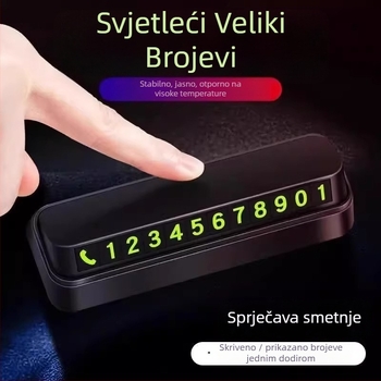 Debedi metalna tablica za parkiranje s brojem — dekorativna auto pločica s tiskanim logom