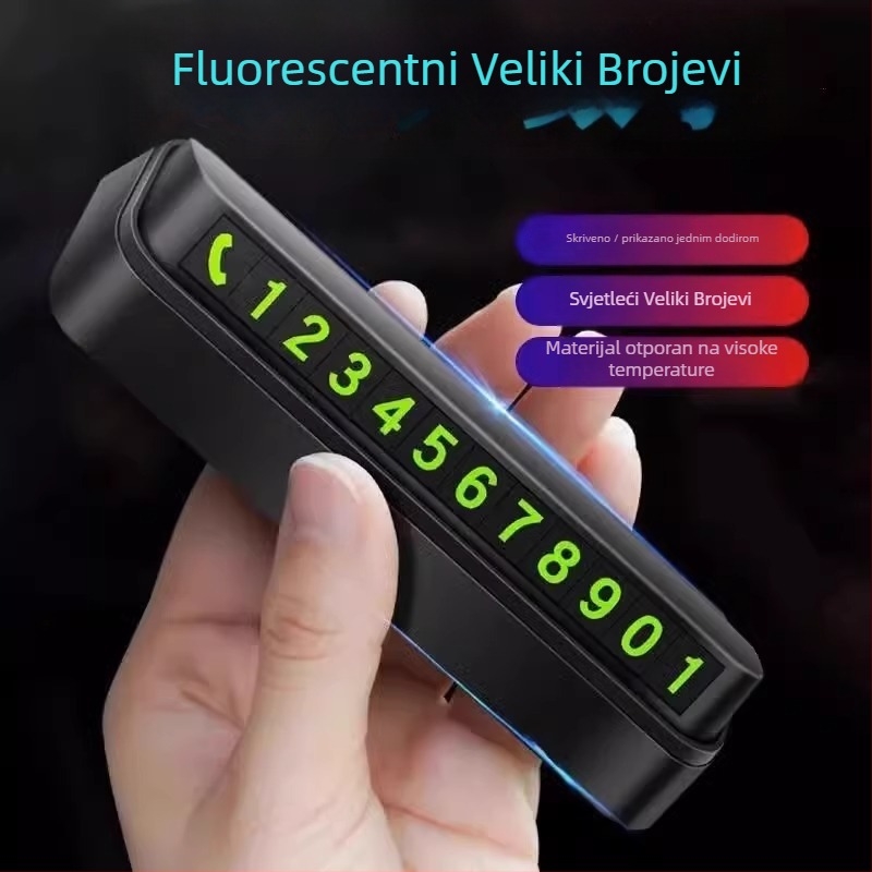 Debedi metalna tablica za parkiranje s brojem — dekorativna auto pločica s tiskanim logom