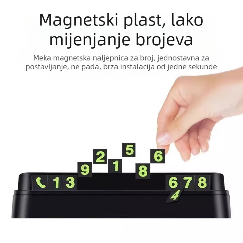 Debedi metalna tablica za parkiranje s brojem — dekorativna auto pločica s tiskanim logom