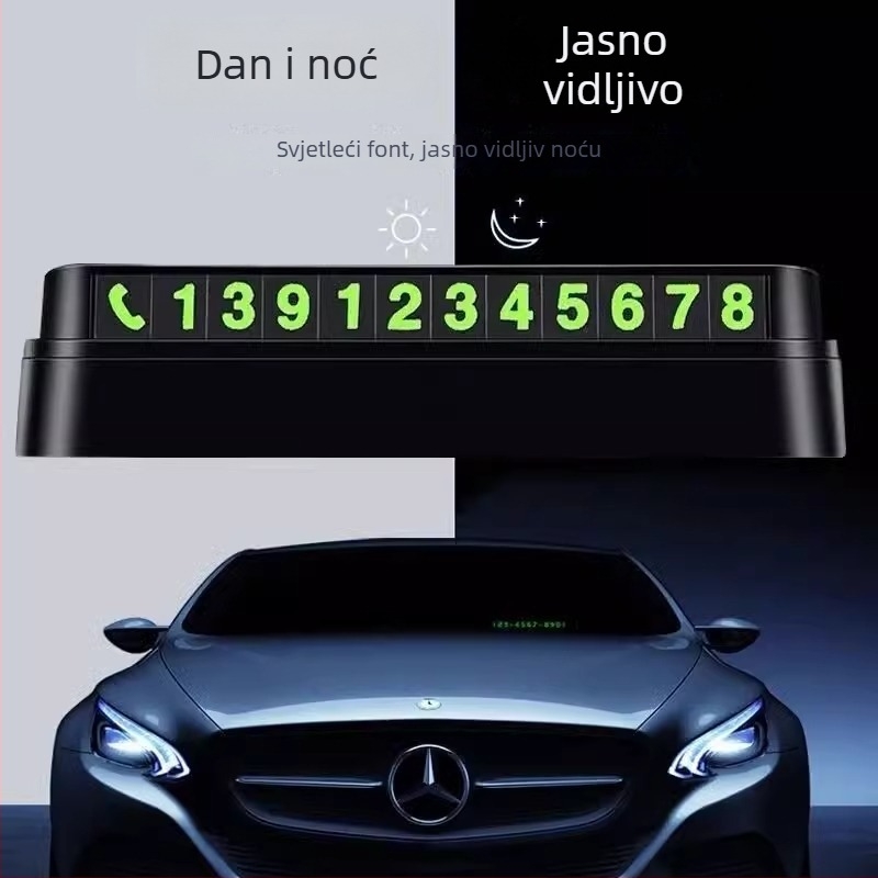 Debedi metalna tablica za parkiranje s brojem — dekorativna auto pločica s tiskanim logom