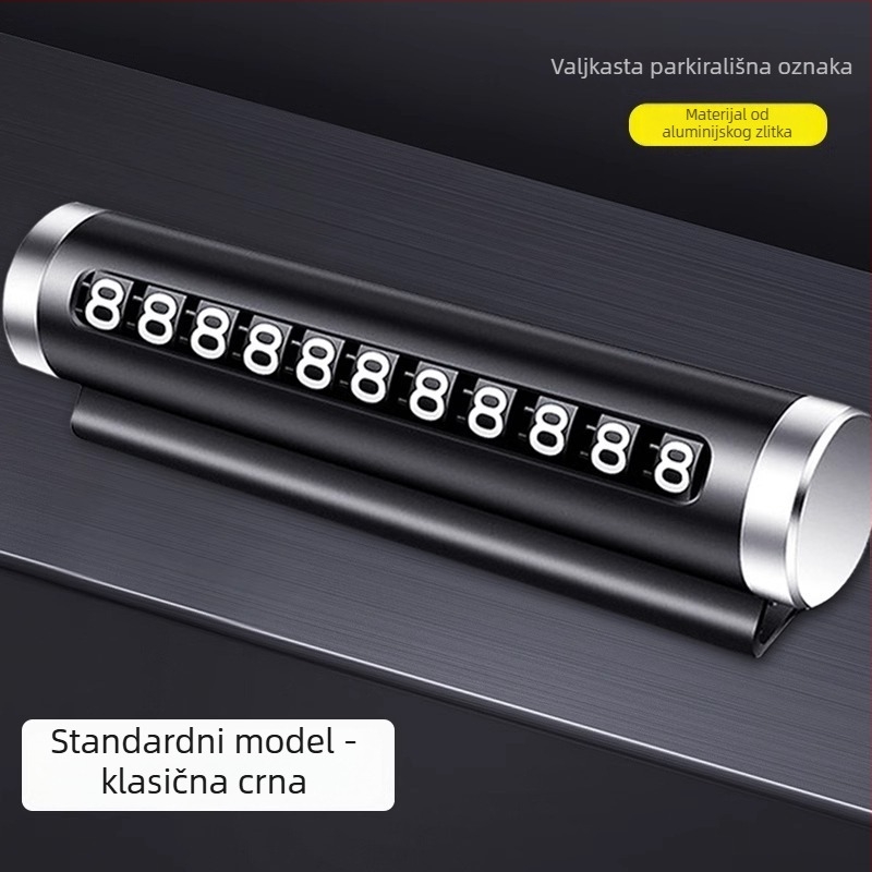 Debedi metalna tablica za parkiranje s brojem — dekorativna auto pločica s tiskanim logom