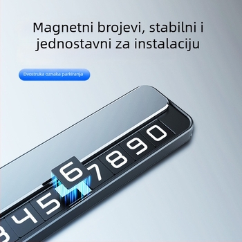 Svjetleća metalna privremena pločica za parkiranje s kontakt telefonom, model T2, mogućnost tiskanja logotipa, prilagodljiva