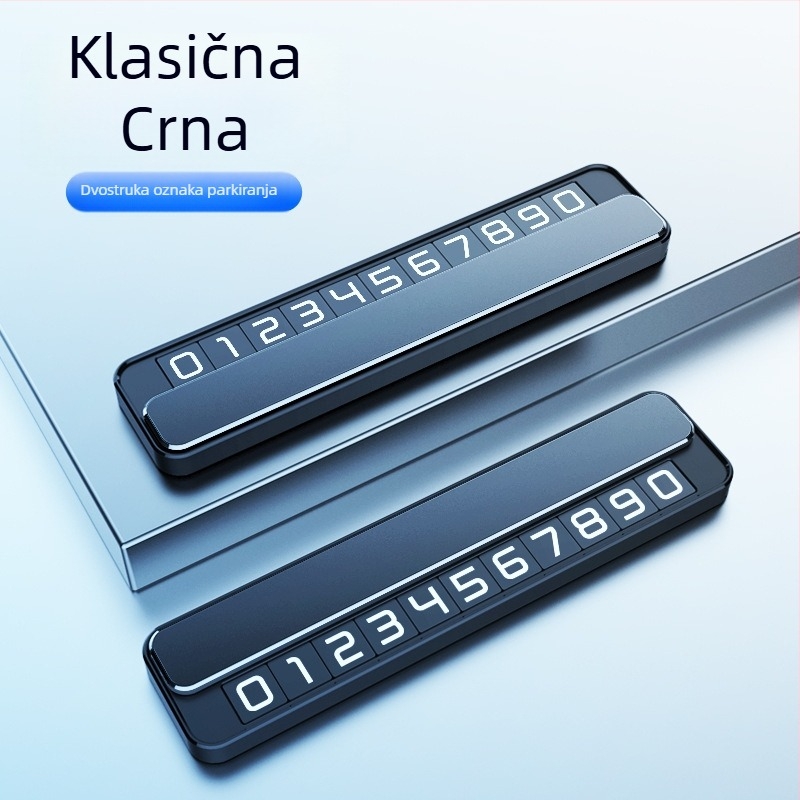 Svjetleća metalna privremena pločica za parkiranje s kontakt telefonom, model T2, mogućnost tiskanja logotipa, prilagodljiva