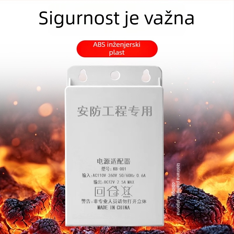 Vanjsko napajanje za nadzor, 12V 2.5A 24W, zidna montaža, prekidačko napajanje, za mrežnu HD kameru