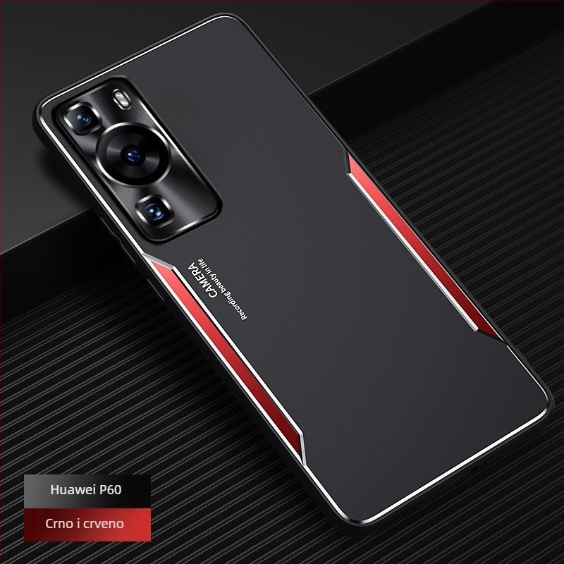 Zaštitno kućište za Huawei P60 / P60 Pro s metalnim matiranim stražnjim panelom, silikonski mekani rubovi, potpuno pokriće, otpornost na pad