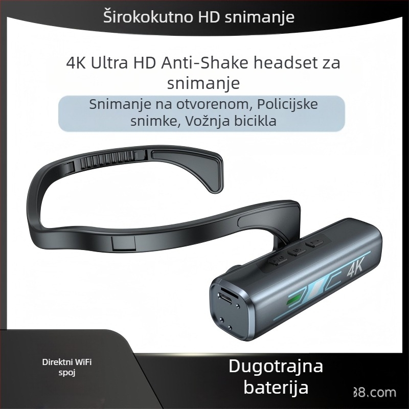 Kamera za glavu – akcijska kamera s 4K rezolucijom, elektronička stabilizacija slike, objektiv 2.0, 1,5-inčni LCD, CF kartica za pohranu