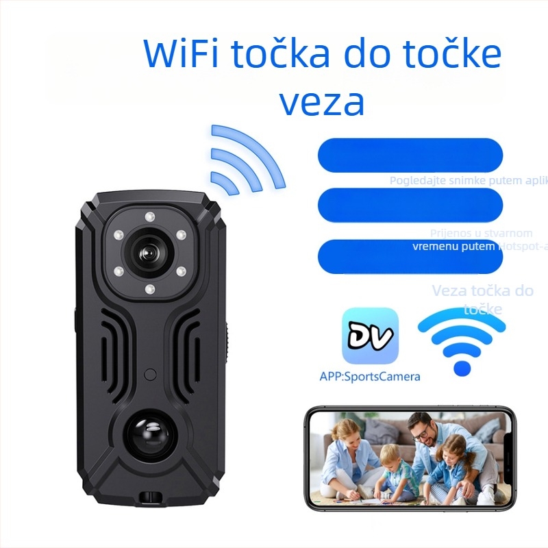 MD37 akcijska kamera s IR-CUT noćnim vidom, Wi‑Fi, 8–128GB skladištenje, ABS kućište
