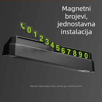 Privremeni znak za parkiranje s skrivenim brojem vozila i logom (Materijal: Plastika; Prilagodljivost; Tisak logotipa; Licencirana privatna oznaka; Vrsta: Skriveno)