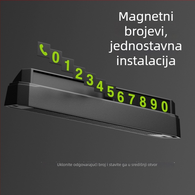 Privremeni znak za parkiranje s skrivenim brojem vozila i logom (Materijal: Plastika; Prilagodljivost; Tisak logotipa; Licencirana privatna oznaka; Vrsta: Skriveno)