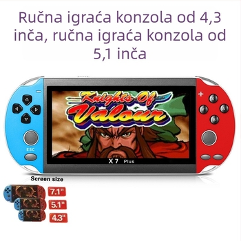 Prenosiva igraća konzola s zaslonima 4.1–4.3 inča (x7), 5.1 inča x7plus i 7 inča x12plus, bez unaprijed instaliranih igara